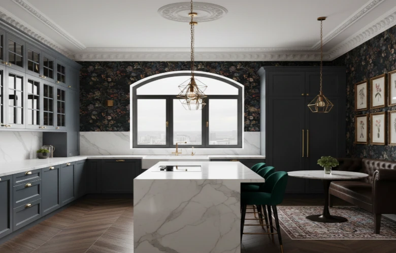 Clean kitchen with classic cabinets_optimized