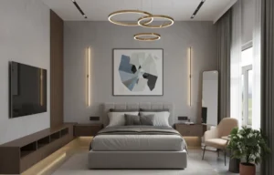 Interior design in room lighting