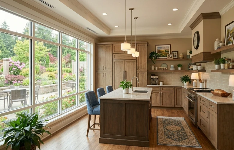senior living interior design kitchen
